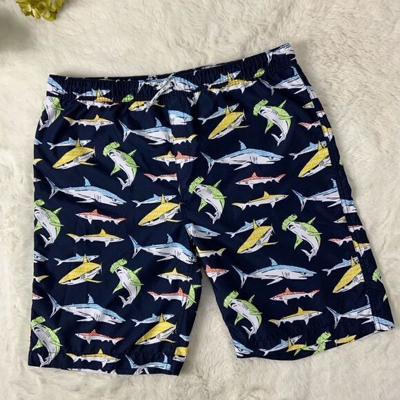 LANDS’ END shark swim trunks - Picture 1 of 7